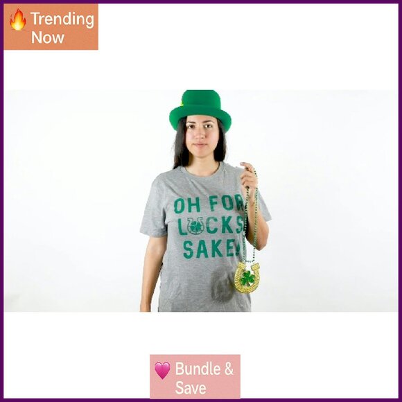 Funny St Patricks Day T-Shirt Womens Fit Shamrock Graphic Tee - Picture 8 of 8